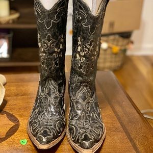 Corral C2108 Black Vintage Lizard Skin Boots 8.5M